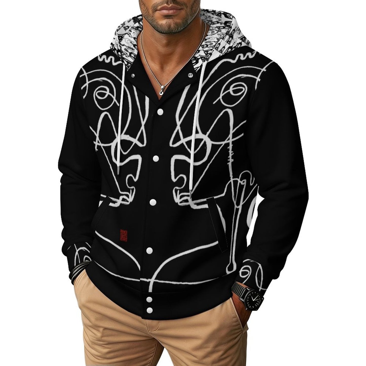 Collezione " NEL PENSANTE" -  Unisex Hooded Baseball Jacket